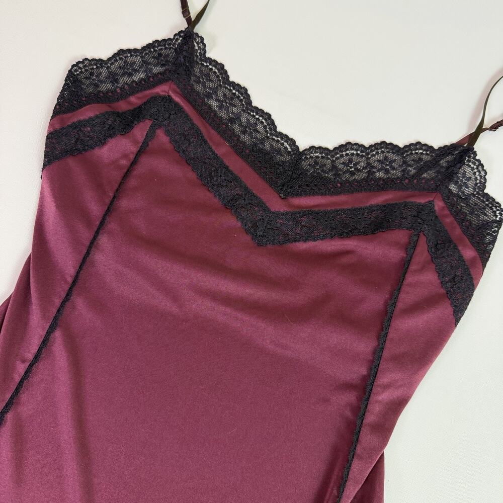 The Limited Y2K Lace Satin Cami Babydoll Womens M Burgundy Whimsigoth Witchy Alt